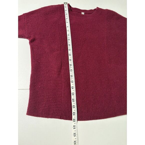 Athleta Burgundy Ribbed Knit Sweater Long Sleeve Pullover - Picture 4 of 4